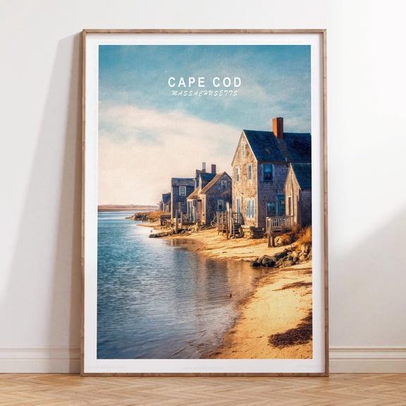 Cape Cod Massachusetts Coastal Beach House Print, Unframed Paper Print Size 8x12