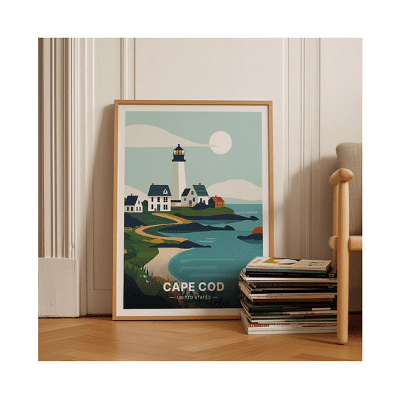 Cape Cod Massachusetts Coastal Travel Poster Home Decor Office Wall Art
