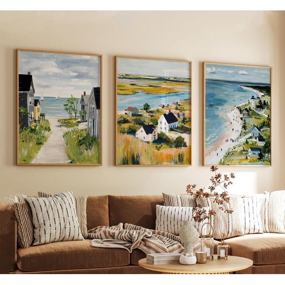 Cape Cod Massachusetts Poster Travel Wall Art Usa Coastal Landscape Print Vintage Minimalist Style Set 3