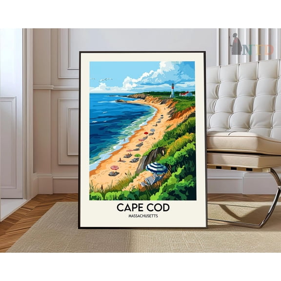 Cape Cod Massachusetts Poster, Unframed Canvas 8x10in