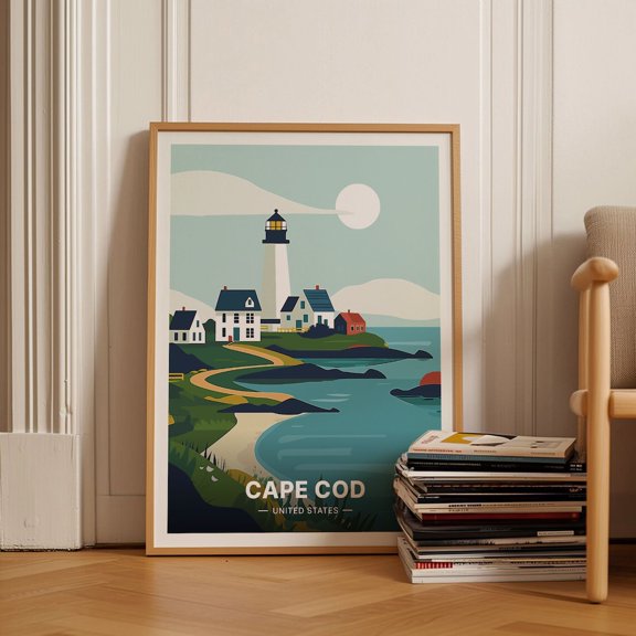 Cape Cod Massachusetts USA Destination Wall Art 2, Unframed Paper Poster 8x10in