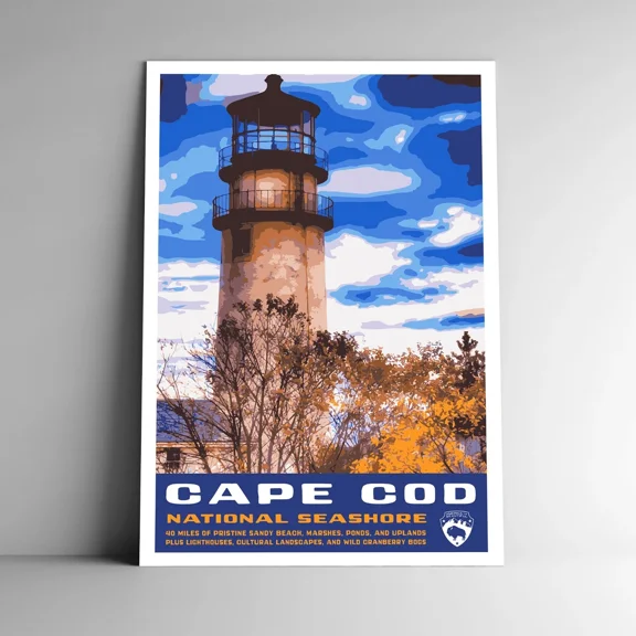 Cape Cod National Seashore Travel Poster Print Massachusets Usa Home Decor Office Wall Art