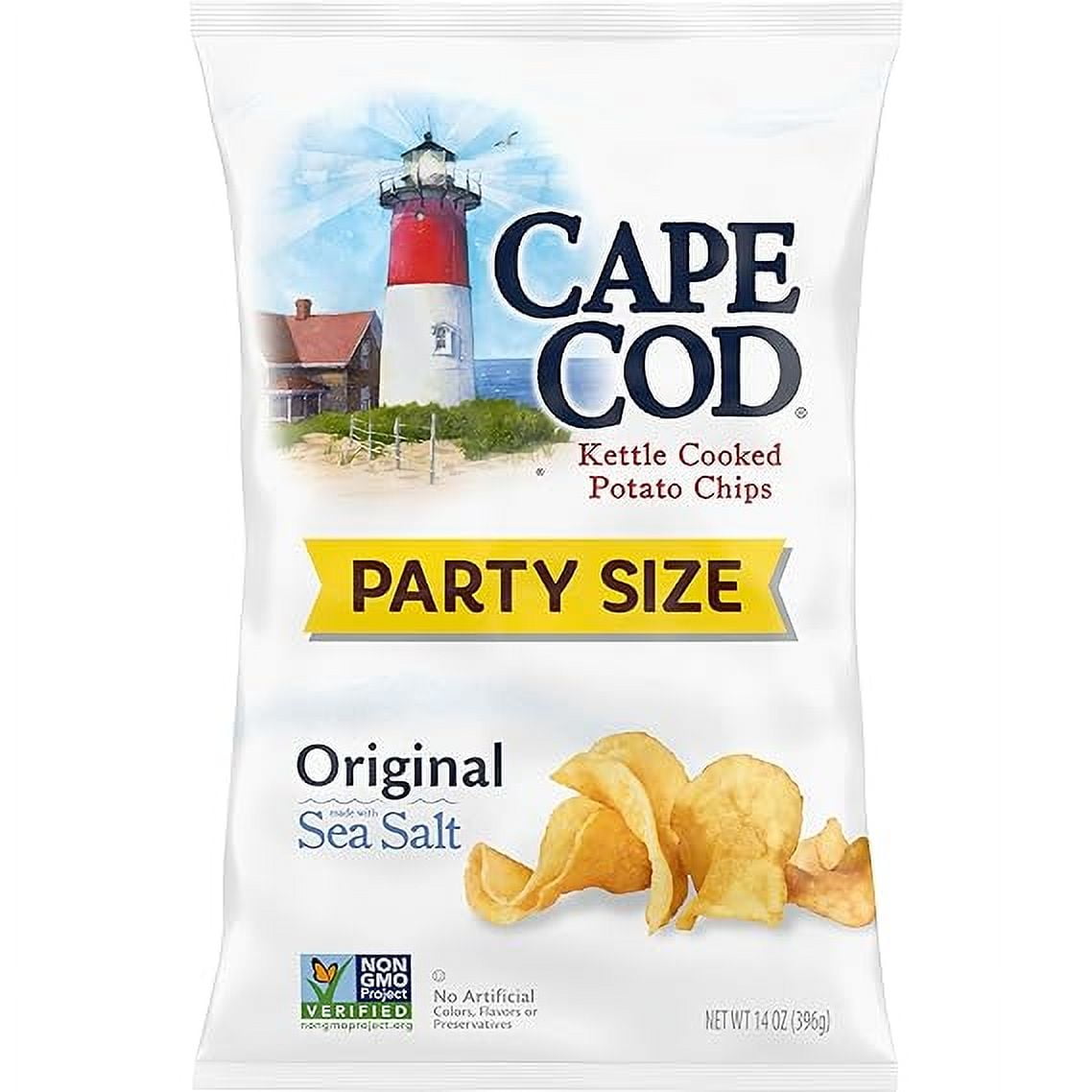 Cape Cod NonGMO Kettle Cooked Potato Chips Party Size Original 14 fl