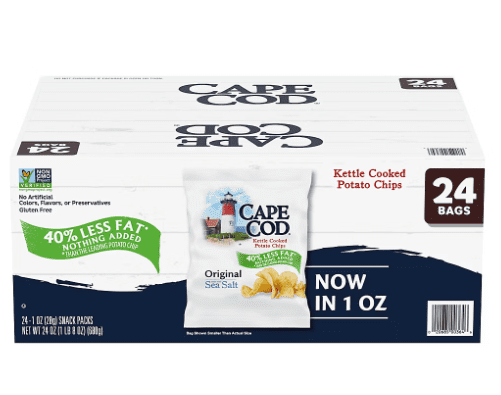 Cape Cod� Original Less Fat Potato Chips, Snack Bags, 24 Pk
