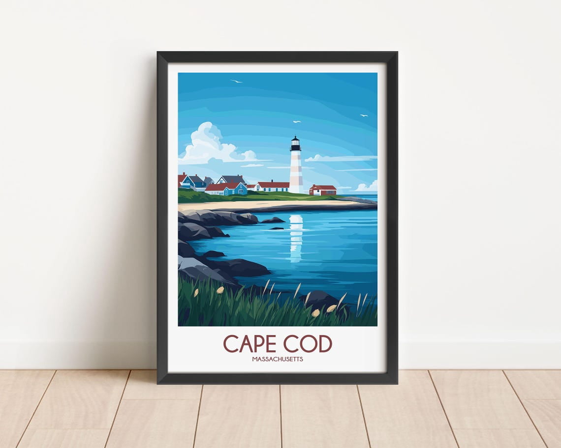 Cape Cod Visuals Cape Cod Poster Massachusetts Scenic Coastal Wall Art Decor, Unframed ...