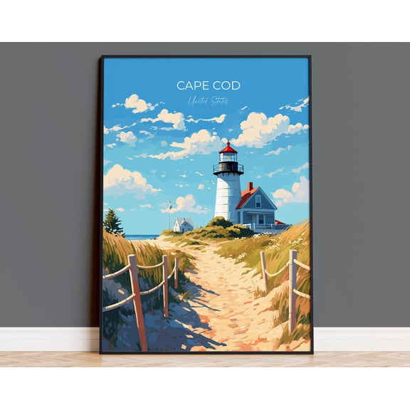 Cape Cod Poster, Travel Print of Cape Cod, Massachusetts, USA, Cape Cod Gift, Cape Cod Art, Travel Gift, 24x36 UNFRAMED