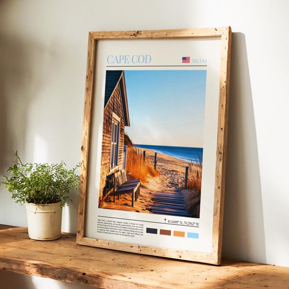 Cape Cod Poster Usa Wall Art The Perfect Gift For Him & Her And A Lasting Travel Memory Travel Art Print Wall Decor Cape Cod Cityscape