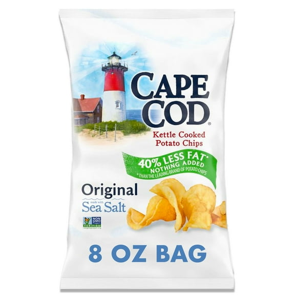 Cape Cod Potato Chips, Less Fat Original Kettle Chips,(1PACK)