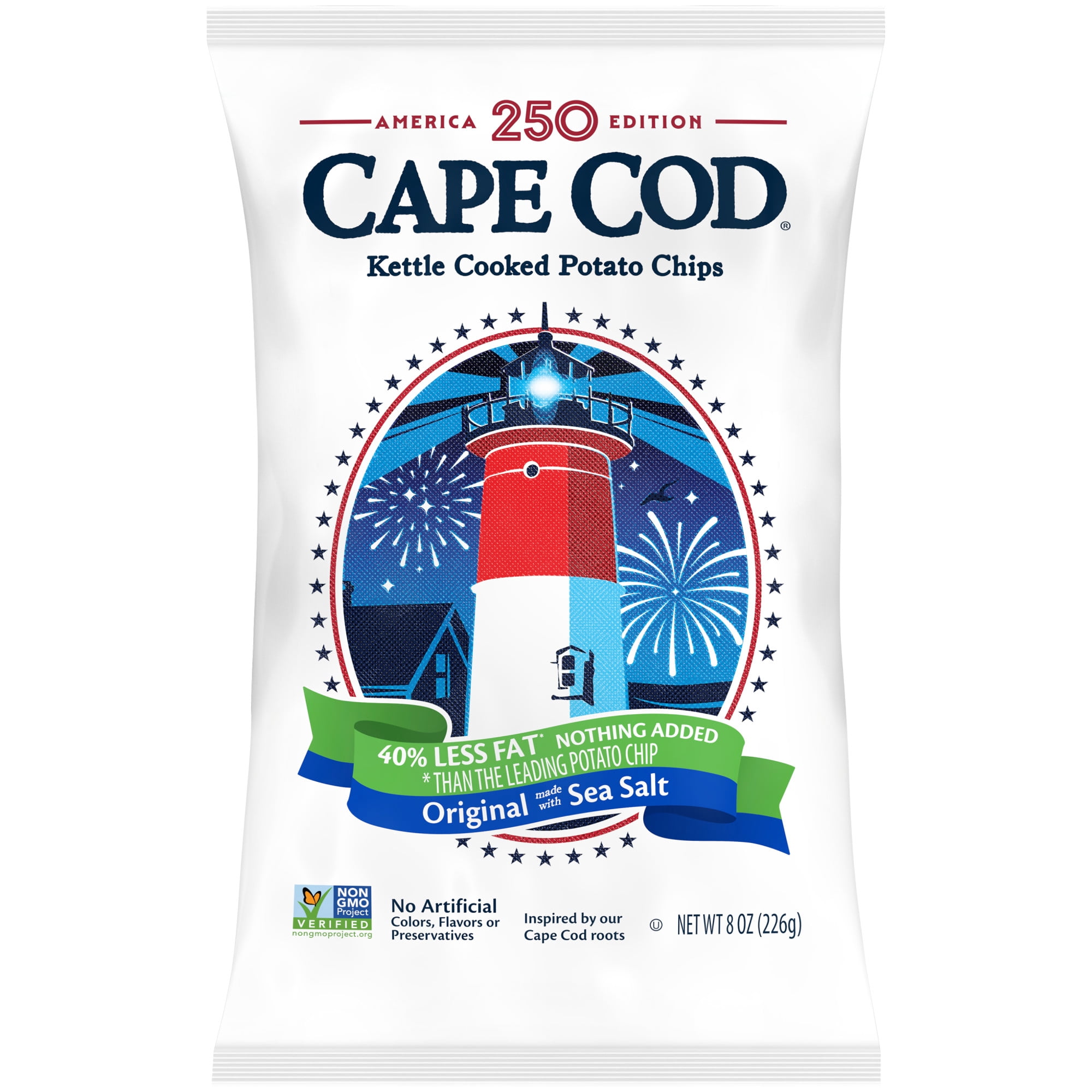 Cape Cod Limited Edition Less Fat Original Chips, 8 oz Bag