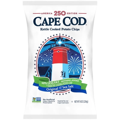 Cape Cod Limited Edition Less Fat Original Chips, 8 oz Bag