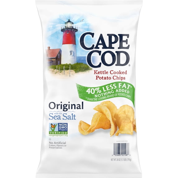 Cape Cod Potato Chips, Less Fat Original Kettle Cooked Chips, 28 Oz
