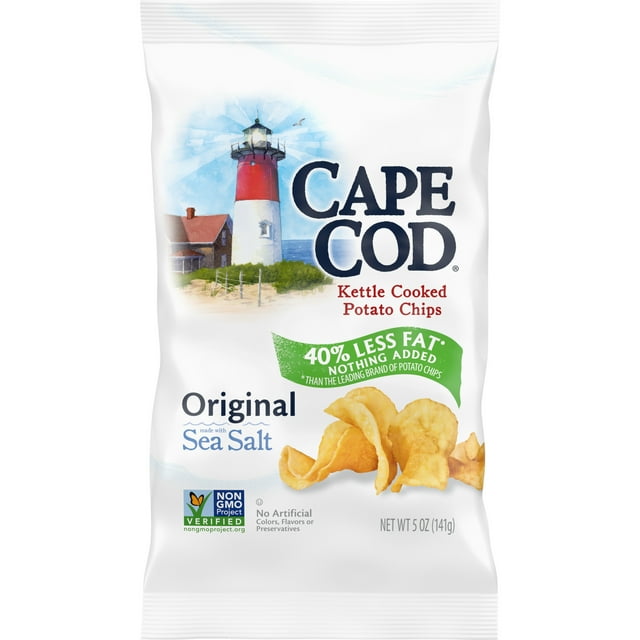 Cape Cod Potato Chips, Less Fat Original Kettle Cooked Chips, 5 oz