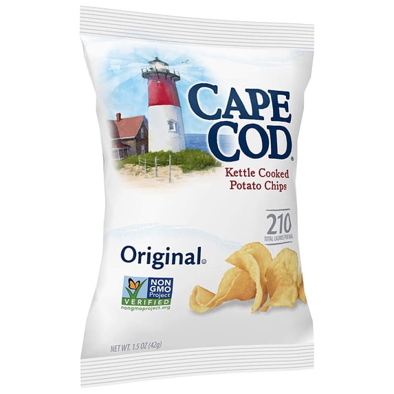 Cape Cod Potato Chips, Original Kettle Cooked, Single-Serve 1.5 Ounce (12-Pack)
