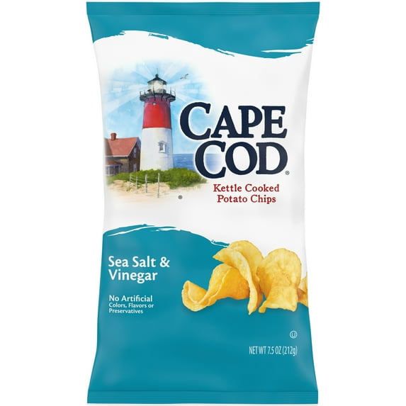 Cape Cod Sea Salt & Vinegar Chips, 7.5 oz Bag
