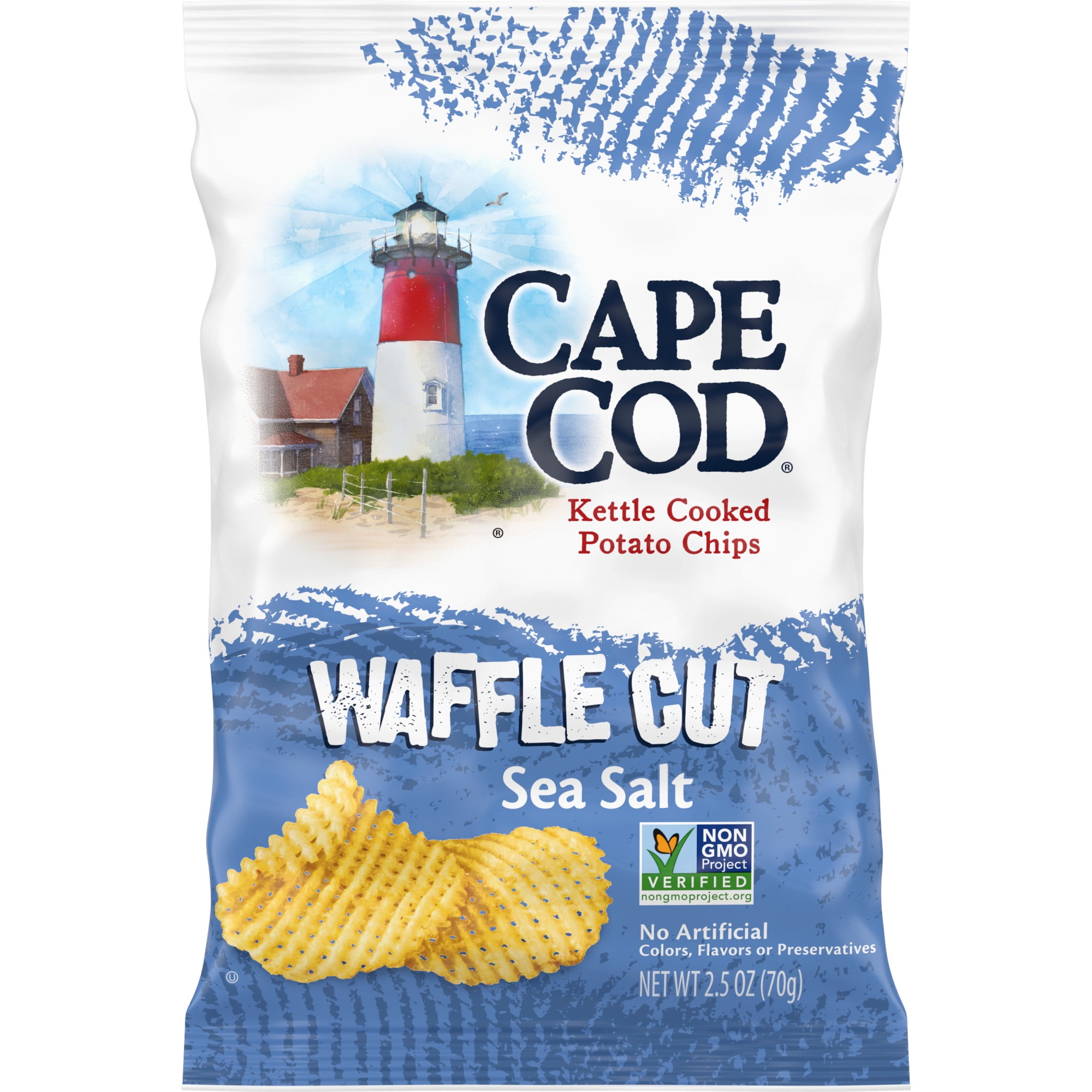 Cape Cod Potato Chips, Waffle Cut Sea Salt Kettle Chips, 2.5 oz