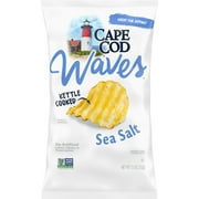 Cape Cod Waves Potato Chips, Wavy Cut Sea Salt Kettle Chips, 7.5 oz