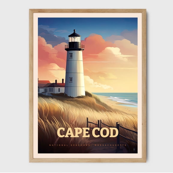 Cape Cod Print Wall Art Trendy Beach Decor Travel Poster For Airbnb Home Decor Living Room Bathroom Travel Gift Wall Art, Modern Wall Decor, 12x18 UNFRAMED
