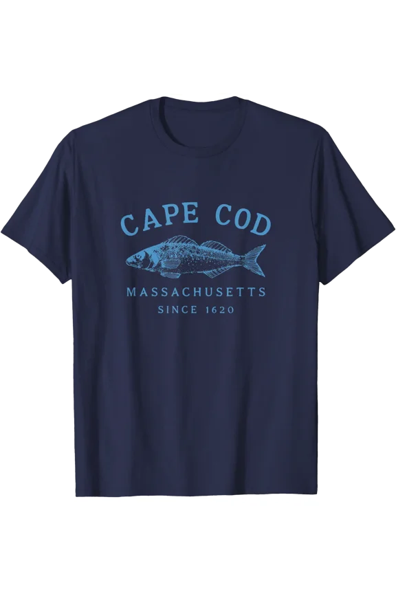 Cape Cod Retro Fishing Graphic T-Shirt