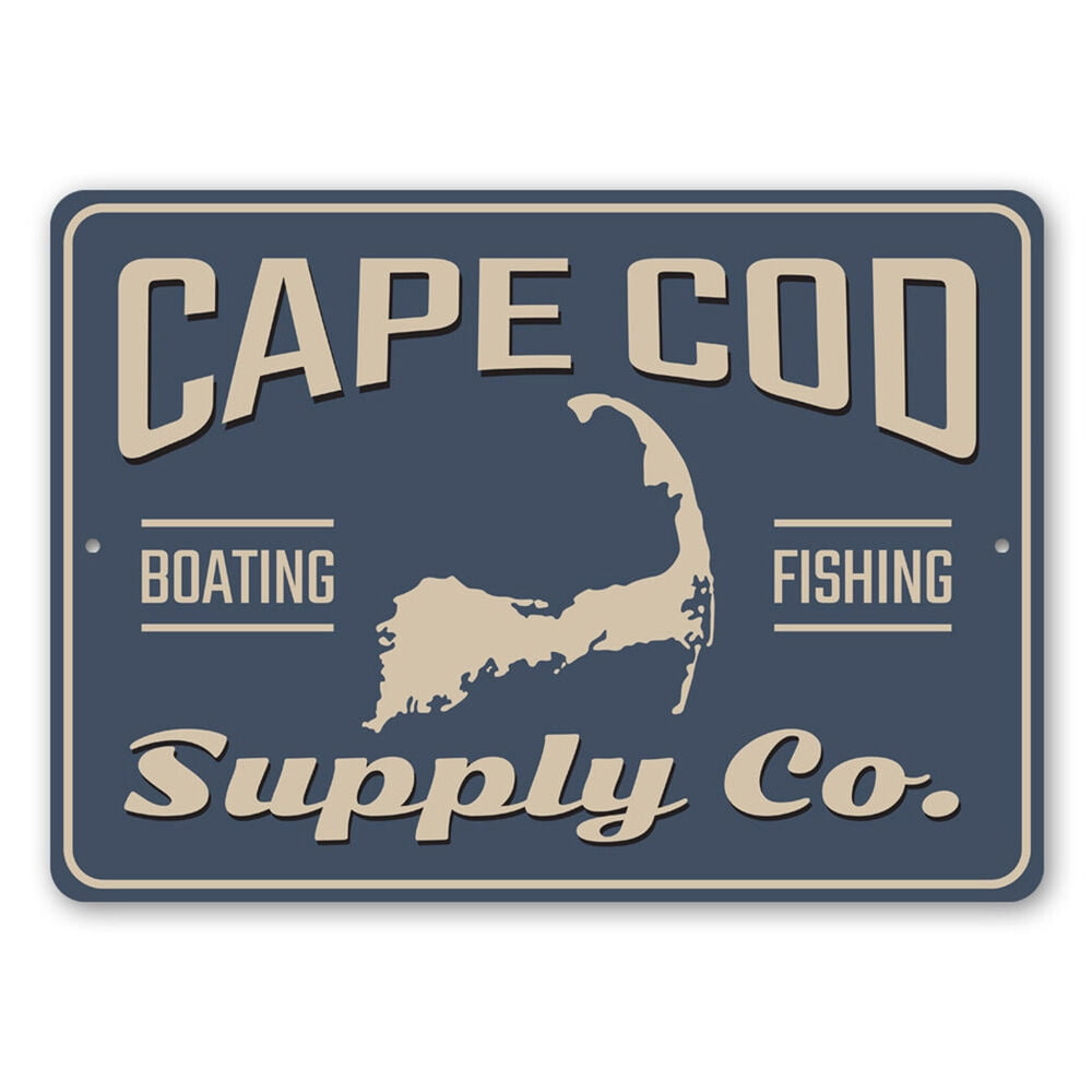 Cape Cod Sign Fishing Supply Sign Boating Sign Cape Cod Store Sign 8 x