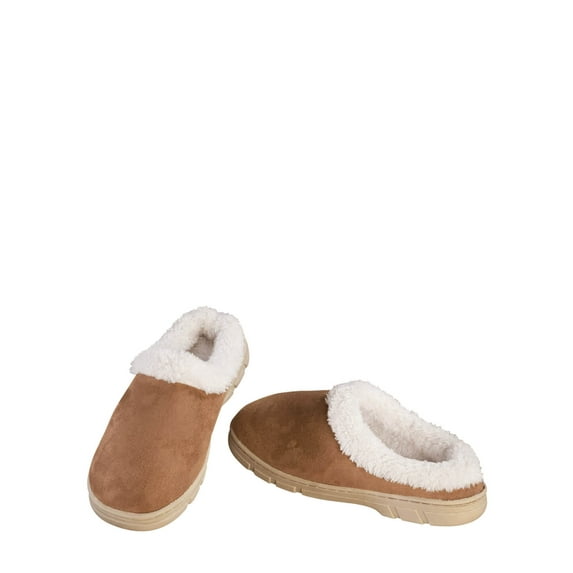 Cape Cod Slippers, Double Welted Rubber Soles, Faux Suede Liner, Lightweight, Womens Fashion - Beige, Medium