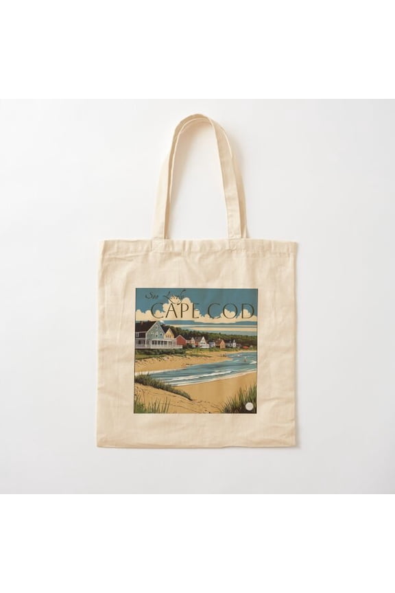 Cape Cod Travel Canvas Tote Bags, Reusable Shopping Bag