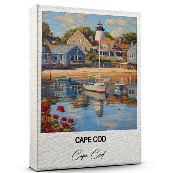 Cape Cod Travel Print on Canvas Cape Cod Canvas Great for Travel Enthusiasts, Perfect for Home & Office Decor