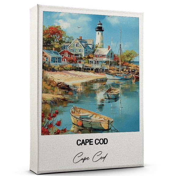 Cape Cod Travel Scenic Canvas Wall Art -Cape Cod Canvas Nature-Inspired Print for Bedroom, Living Room, or Office Travel Gift