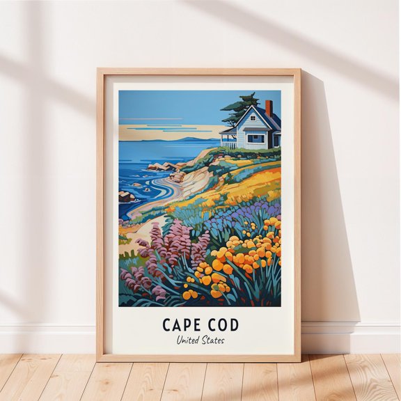 Cape Cod United States Wall Art Print, Coastal Decor