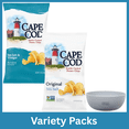thumbnail image 1 of Cape Cod Variety Pack Sea Salt & Vinegar Kettle Chips 7.5 oz & Original Kettle Cooked Chips 8 oz with Bowl by OMA, 1 of 5