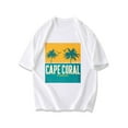 thumbnail image 1 of Cape Coral Florida Palm Tree Design Black T Shirt Summer Beach Vacation Wear, 1 of 3