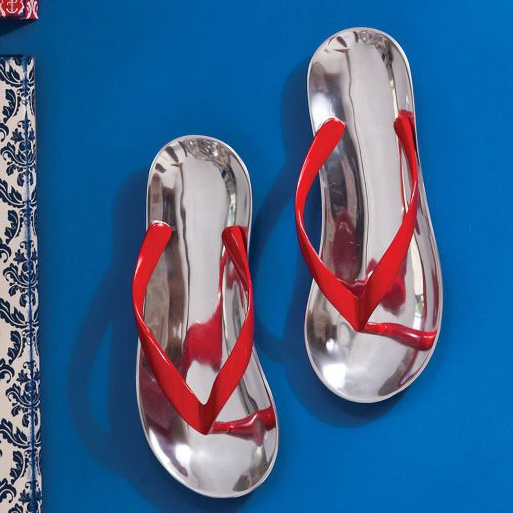 Cape Craftsmen Aluminum Large Flip Flop Serving Trays Wall D cor Set
