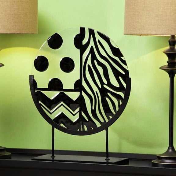 Cape Craftsmen Embossed and Hand Painted Glass Tabletop Plate with Stand