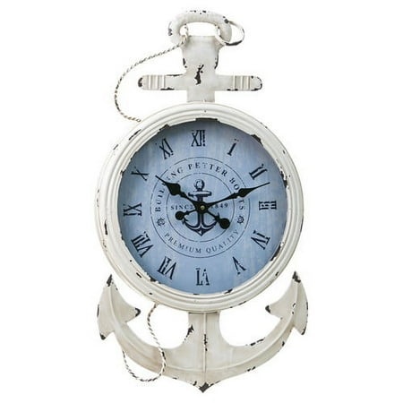 Cape Craftsmen Metal and Wood Anchor Clock