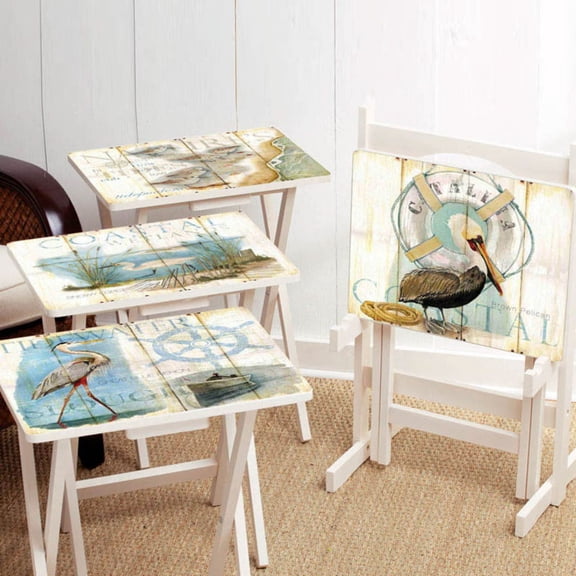Cape Craftsmen Shore Birds TV Tray Set with Stand