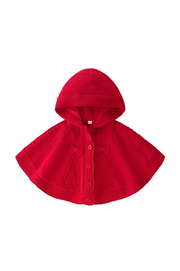 Cape for Girls Hooded Knit Poncho Sweaters Kids Shawl Sweater Toddler Holiday Pullover Kids Zip up Hoodie Girls Girl Hoodie Toddler Sweater Button up Girl Pullover Sweater Clothes 9 Months Bulk