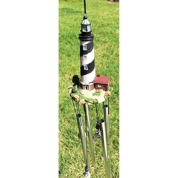 Cape Hatteras Lighthouse Nautical Beacon Resonant Relaxing Wind Chime Patio Garden Decor