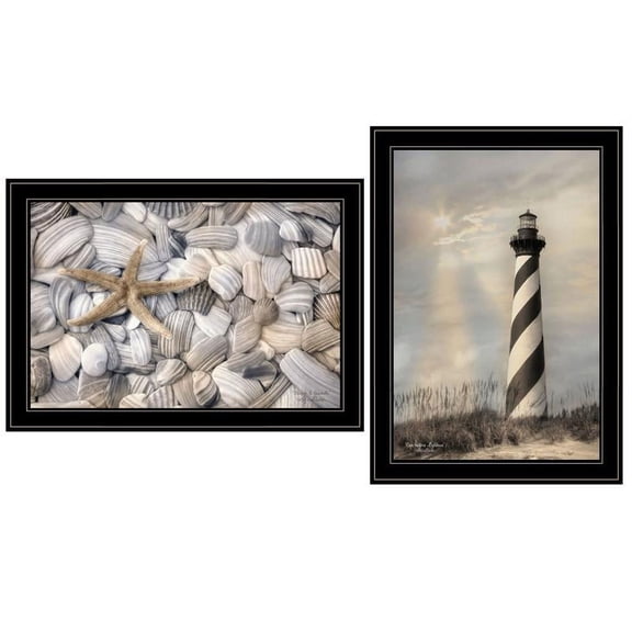 Cape Hatteras Lighthouse and Sea Shells Collection By LoriDeiter WoodMulti-Color