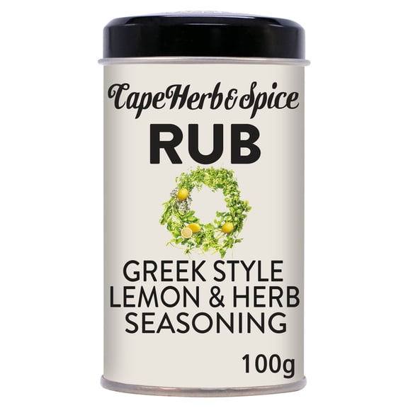 Cape Herb & Spice Rub Greek Style Lemon & Herb Seasoning 100g, Imported from Britain