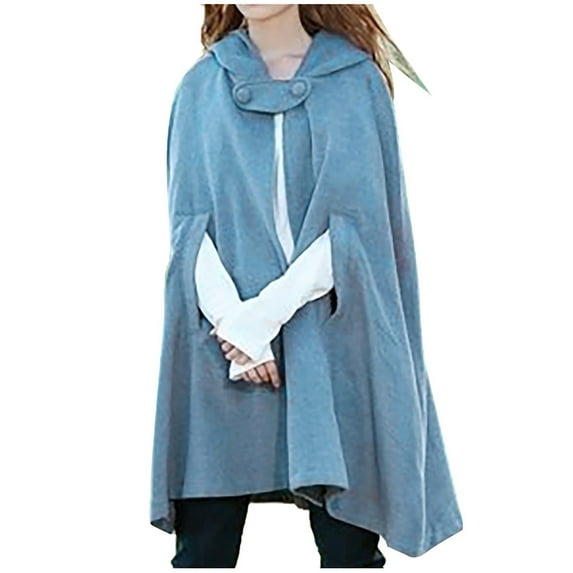 Cape Hooded Cardigans Cloak Women Trench Coat Cloak Hooded Long Open Front Cape Coats Poncho Batwing Poncho Cardigan
