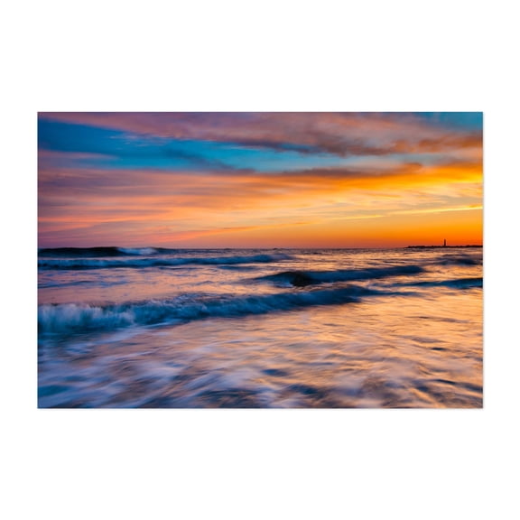 Cape May Atlantic No. 2 - Cape May New Jersey Photography Sunset Waves Ocean Coast Beach Nature Scenic Unframed Wall Art Print 4 x 6 inches