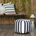 thumbnail image 1 of Cape May Blue 18" x 18" x 18" Navy & Ivory Pouf, 1 of 7