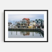 Cape May Harbor 01 - Cape May New Jersey Photography Harbor Beach House Coastal Nautical Boat Seaside Port Black Framed Wall Art Print 5 x 7 inches