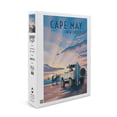 thumbnail image 1 of Cape May, New Jersey, Beach Lithograph (1000 Piece Puzzle, Size 19x27, Challenging Jigsaw Puzzle for Adults and Family, Made in USA), 1 of 4