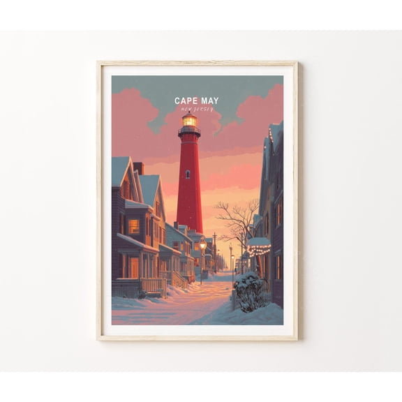 Cape May New Jersey Lighthouse Landscape Home Decor
