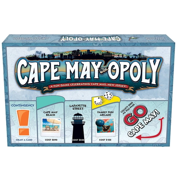 Late For The Sky: Cape May-Opoly - Vacation Destination Themed Opoly-Style Board Game, Family Strategy Play, 2-6 Players, Traditional or 1hr Version