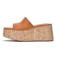 thumbnail image 1 of Cape Robbin Banka Nude Slip On Round Open Toe Chunky Wedge Heel Fashion Sandals (Nude, 8), 1 of 3
