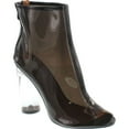 thumbnail image 1 of Cape Robbin Benny-1 Open Toe Block Chunky Clear Perspex Heel Ankle Boot Bootie Shoe, 1 of 2