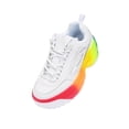 thumbnail image 1 of Cape Robbin Bento White Tie Dye Platform Lace Up Wedge Chunky Casual Sneakers (White, 5), 1 of 4