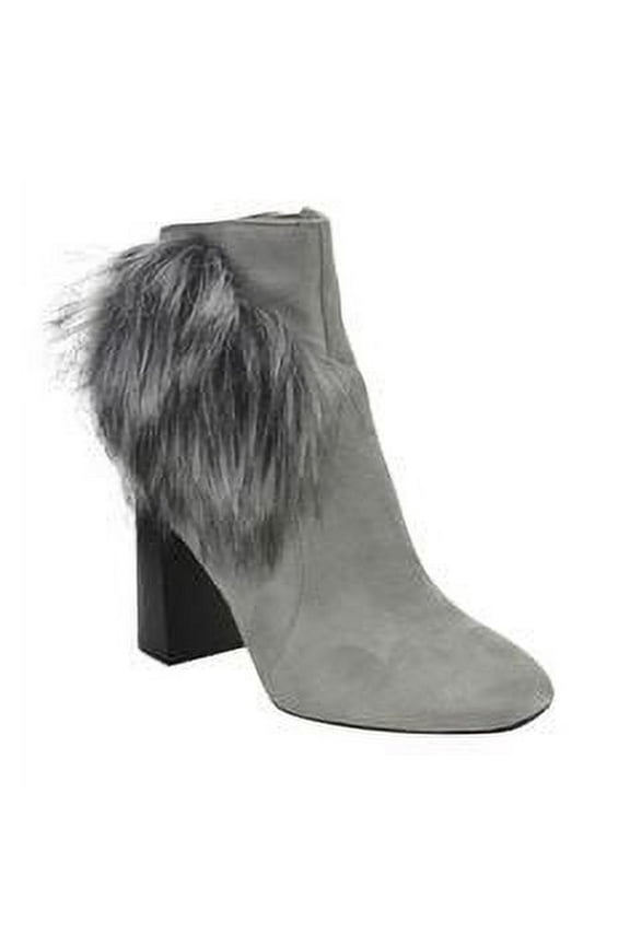 Bernice-2 Women's Ankle High Stacked Block Heel Booties, Grey