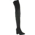 thumbnail image 1 of Cape Robbin Betisa-4 Women's Side Zip Block Heel Stretchy Snug Fit Thigh High Boots, 1 of 2